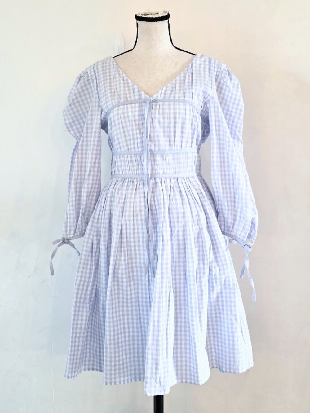 The Stockplace The Label Blue Gingham The Party Dress - Size M - EUC